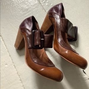 Aldo vintage y2k leather big buckle Mary Janes
